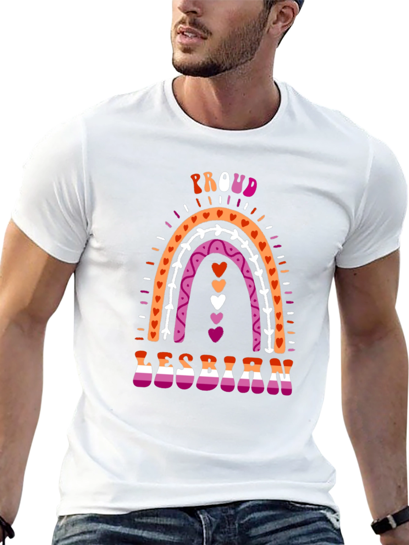Proud Lesbian Rainbow Graphic T-Shirt