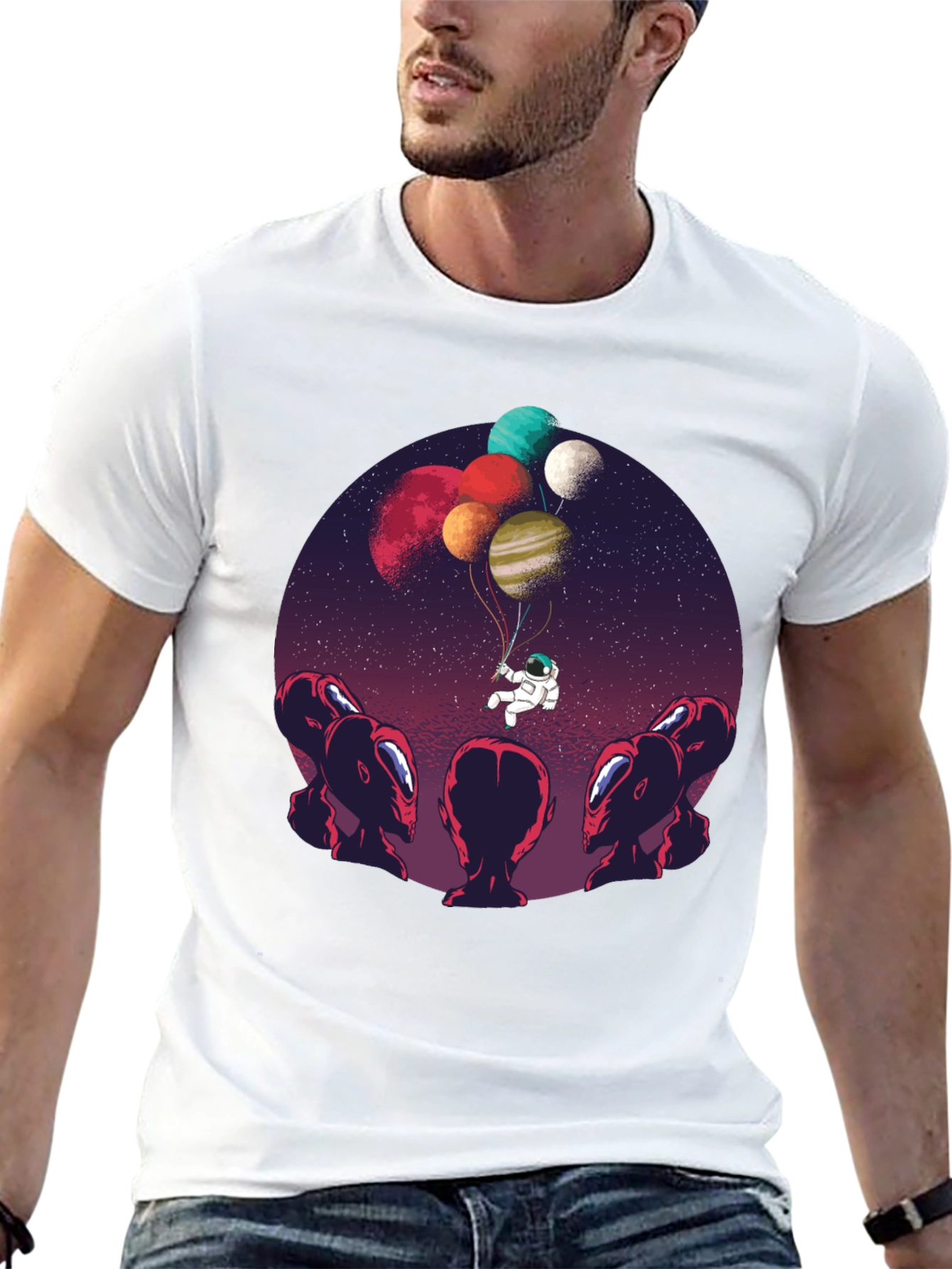 Astronaut Balloon Ride Graphic Tee