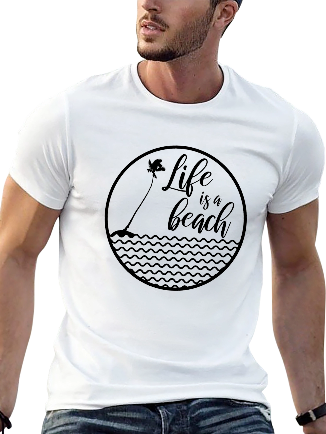 Life is a Beach Graphic Tee - Black T-Shirt