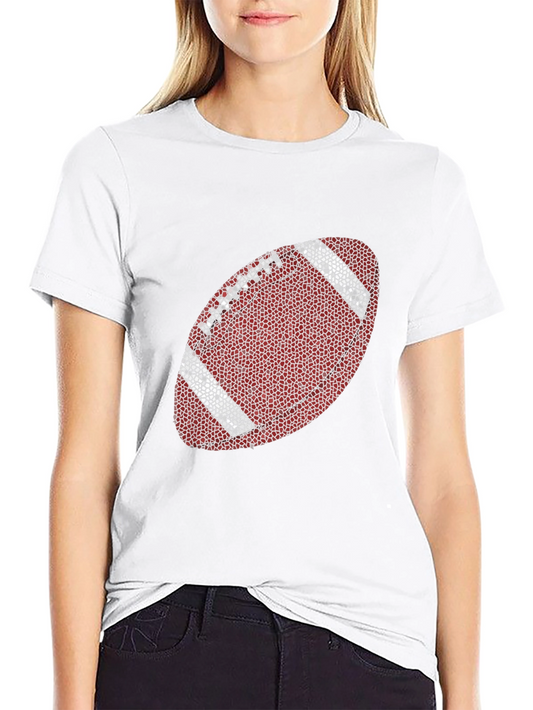 Football Mosaic Graphic Tee - Stylish Casual Wear