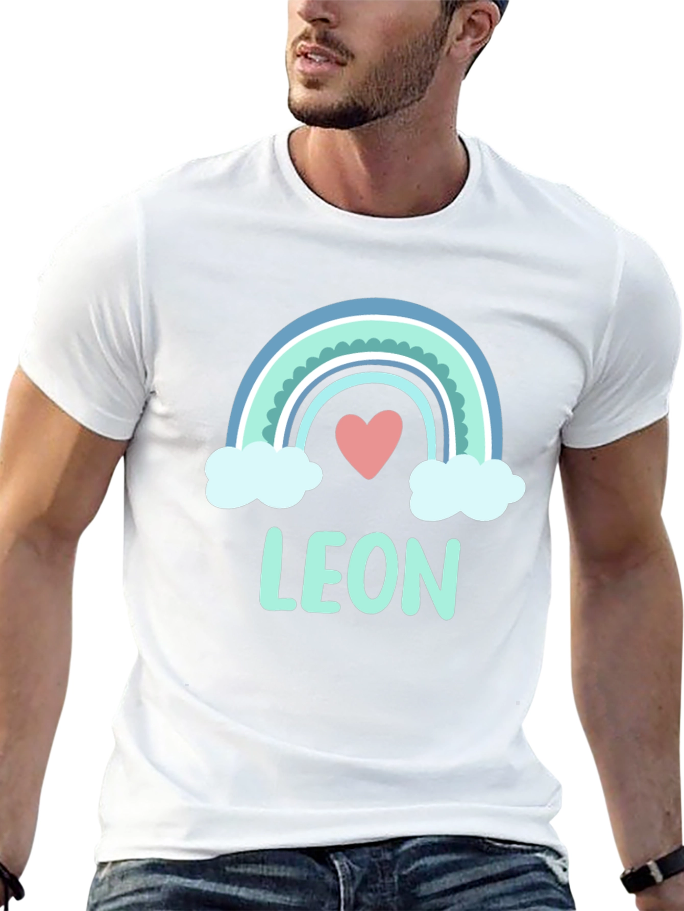 Cute Rainbow Leon T-Shirt - Custom Name Tee