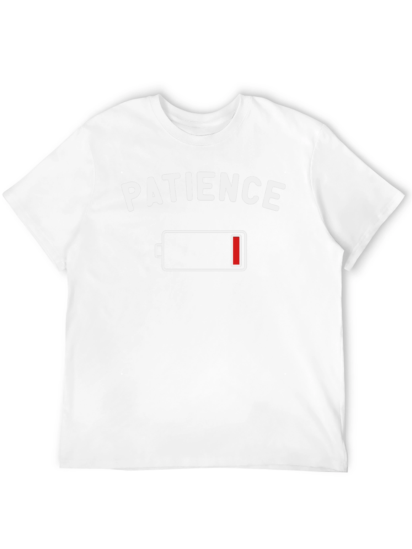 Patience Low Battery Graphic Tee - Funny Sarcastic T-Shirt