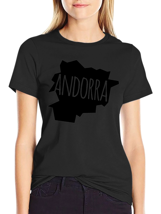 Andorra Map T-Shirt - Black Graphic Tee