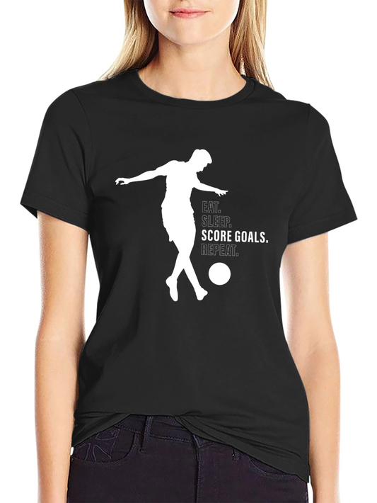 Eat Sleep Score Goals T-Shirt - Soccer Player Graphic Tee