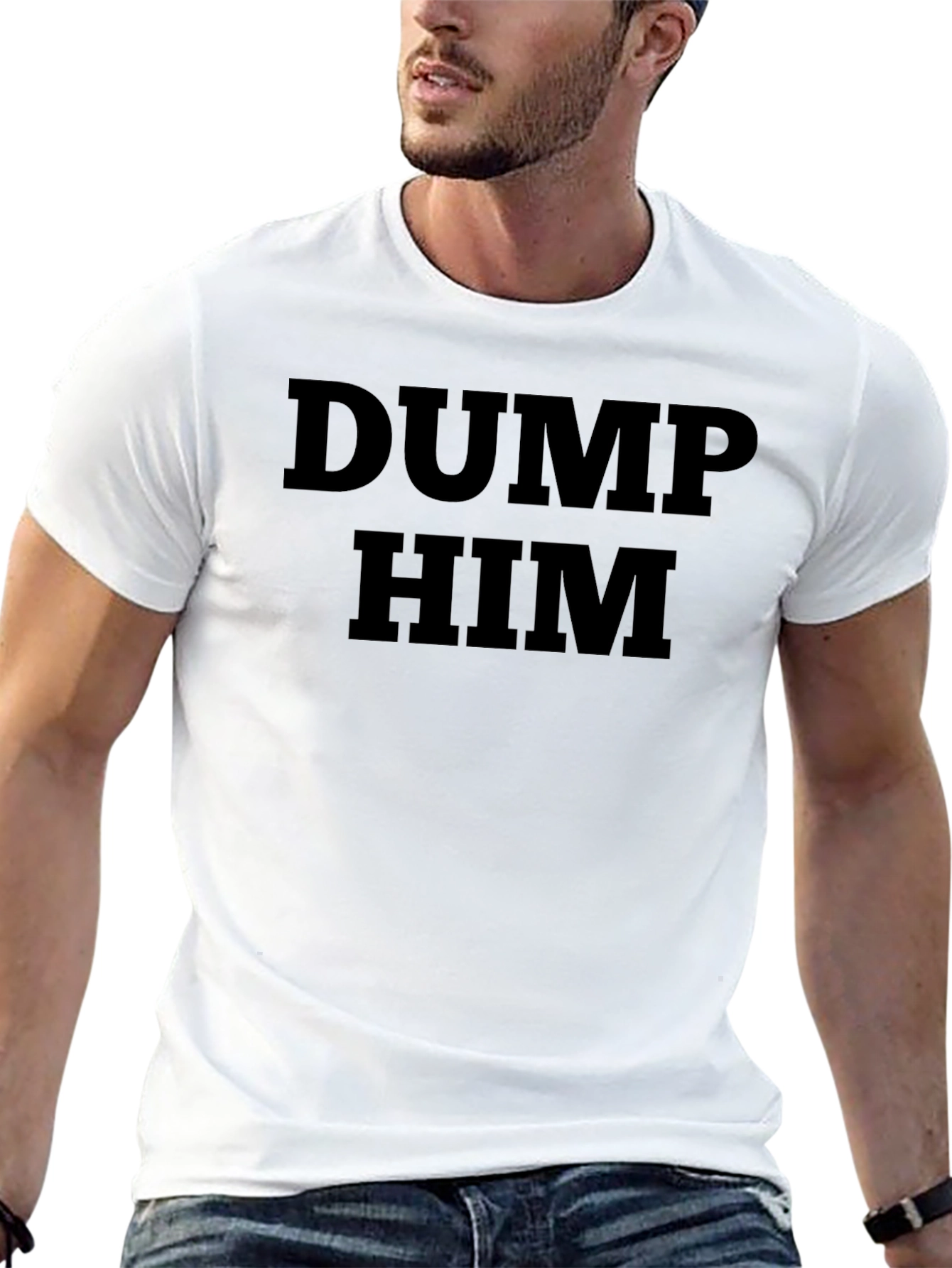 Dump Him Graphic Tee - Trendy Statement Shirt
