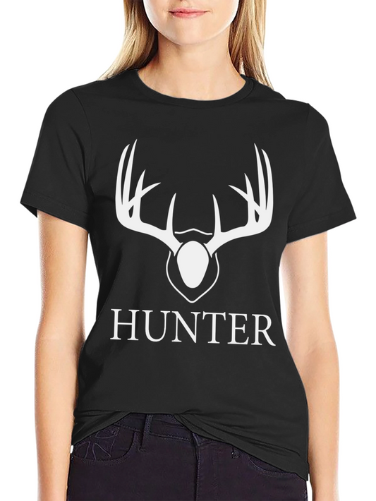 Hunter Deer Antler Graphic Tee - Black