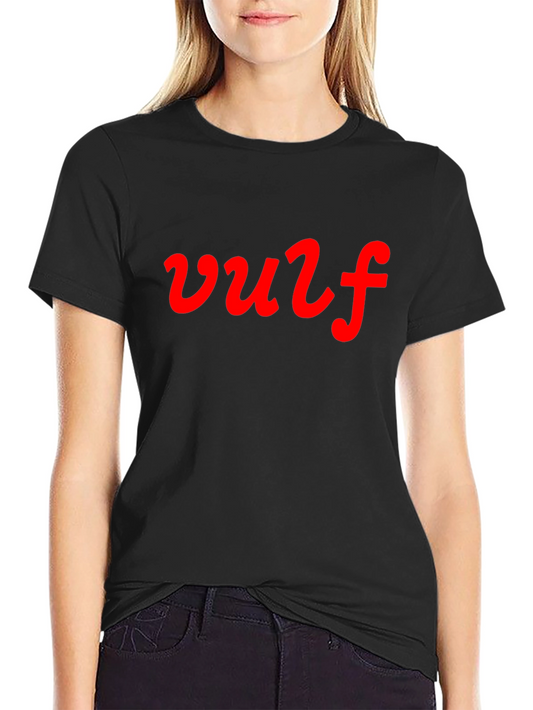 Vulf T-Shirt - Red Print on Black - Soft Cotton Blend