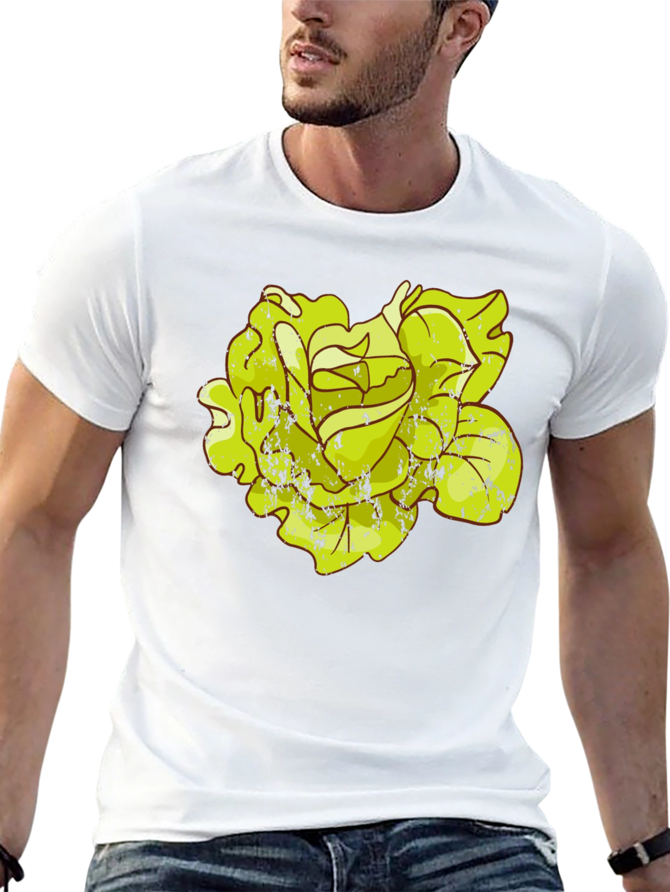 Rose Graphic T-Shirt - Distressed Style