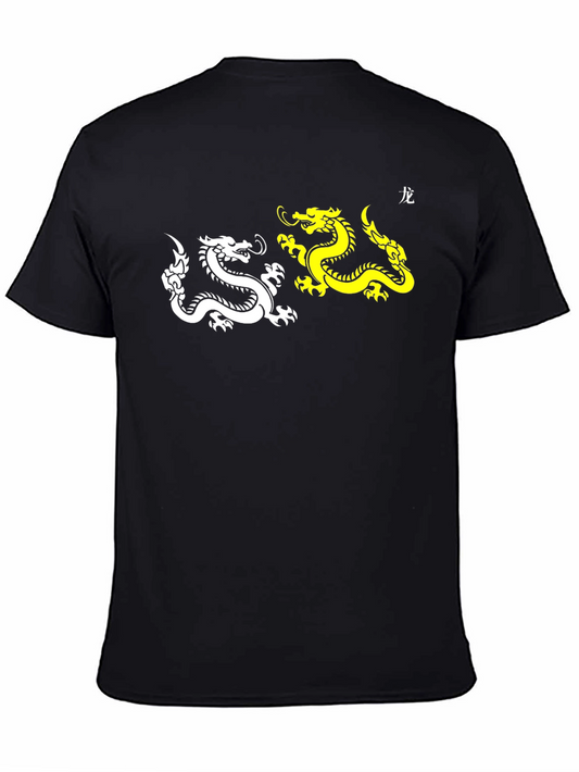 Yin Yang Dragon Graphic Tee - Black