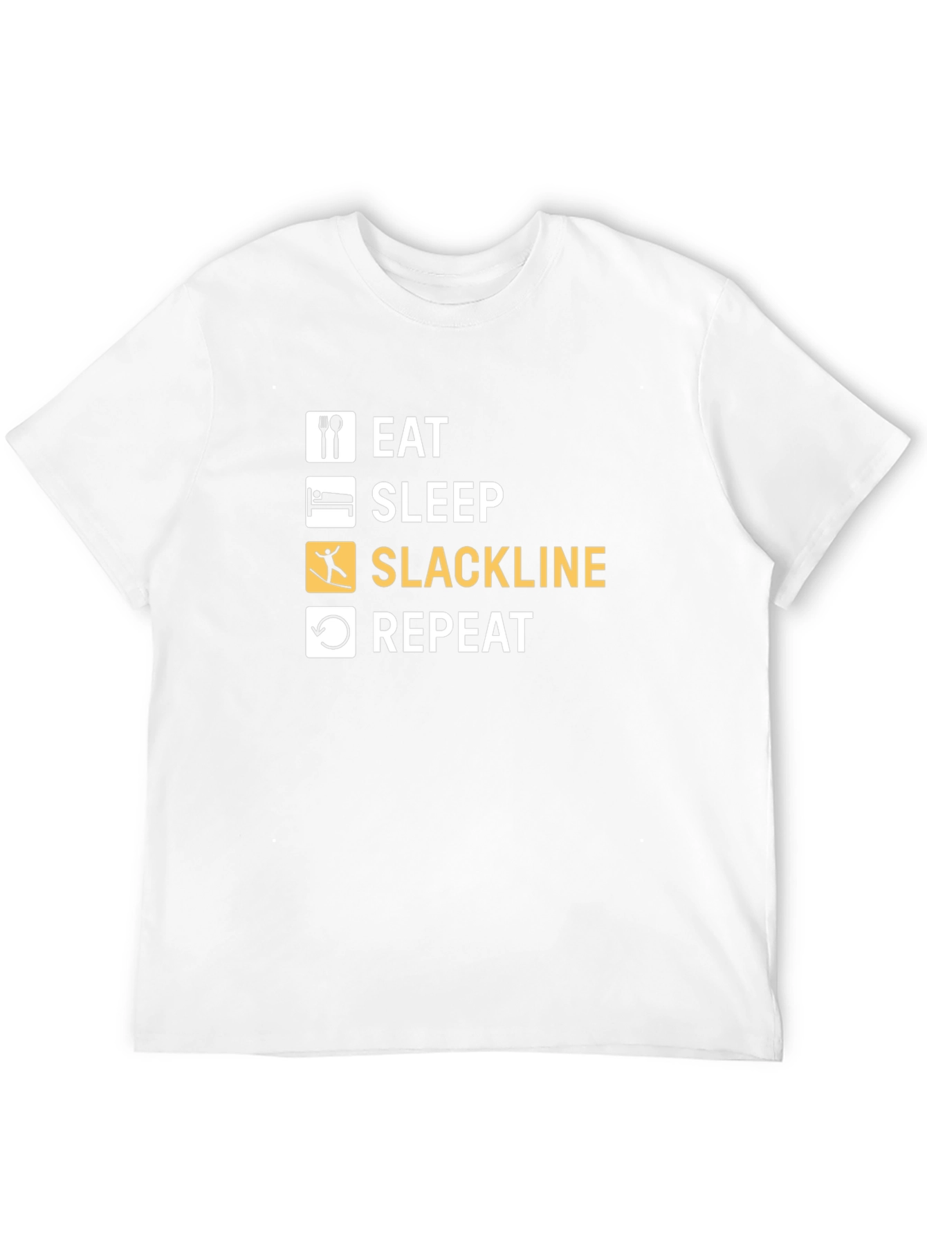 Eat Sleep Slackline Repeat T-Shirt - Black