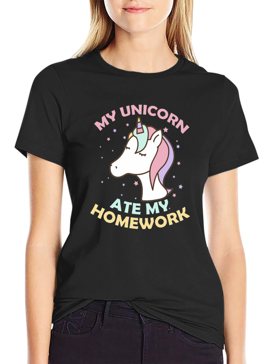 My Unicorn Ate My Homework T-Shirt - Black