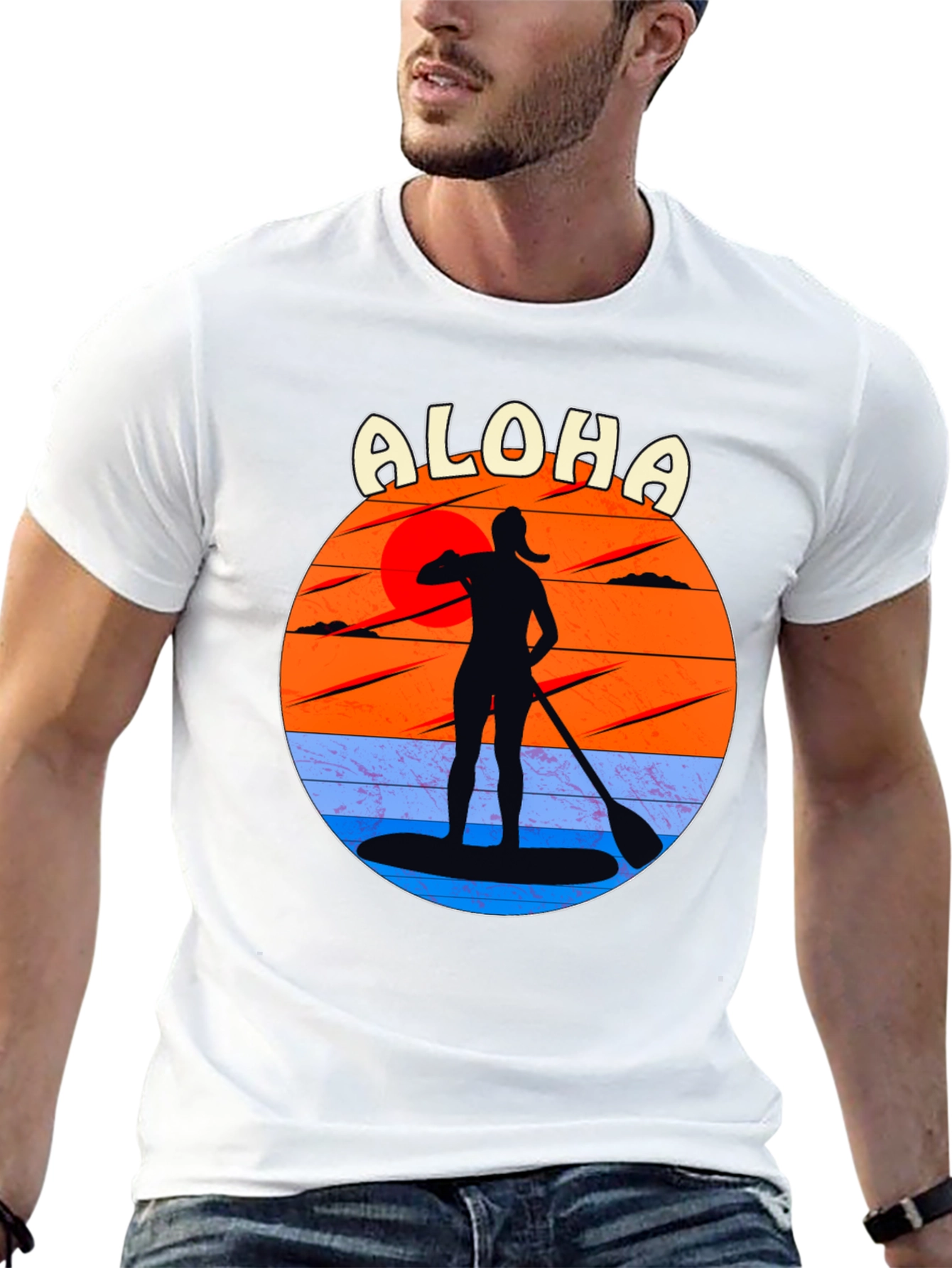 Aloha Paddle Boarding Sunset T-Shirt