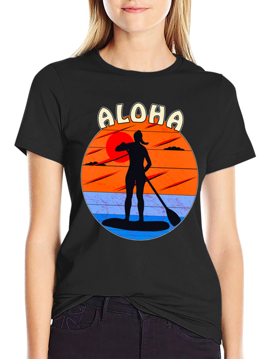 Aloha Paddle Boarding Sunset T-Shirt