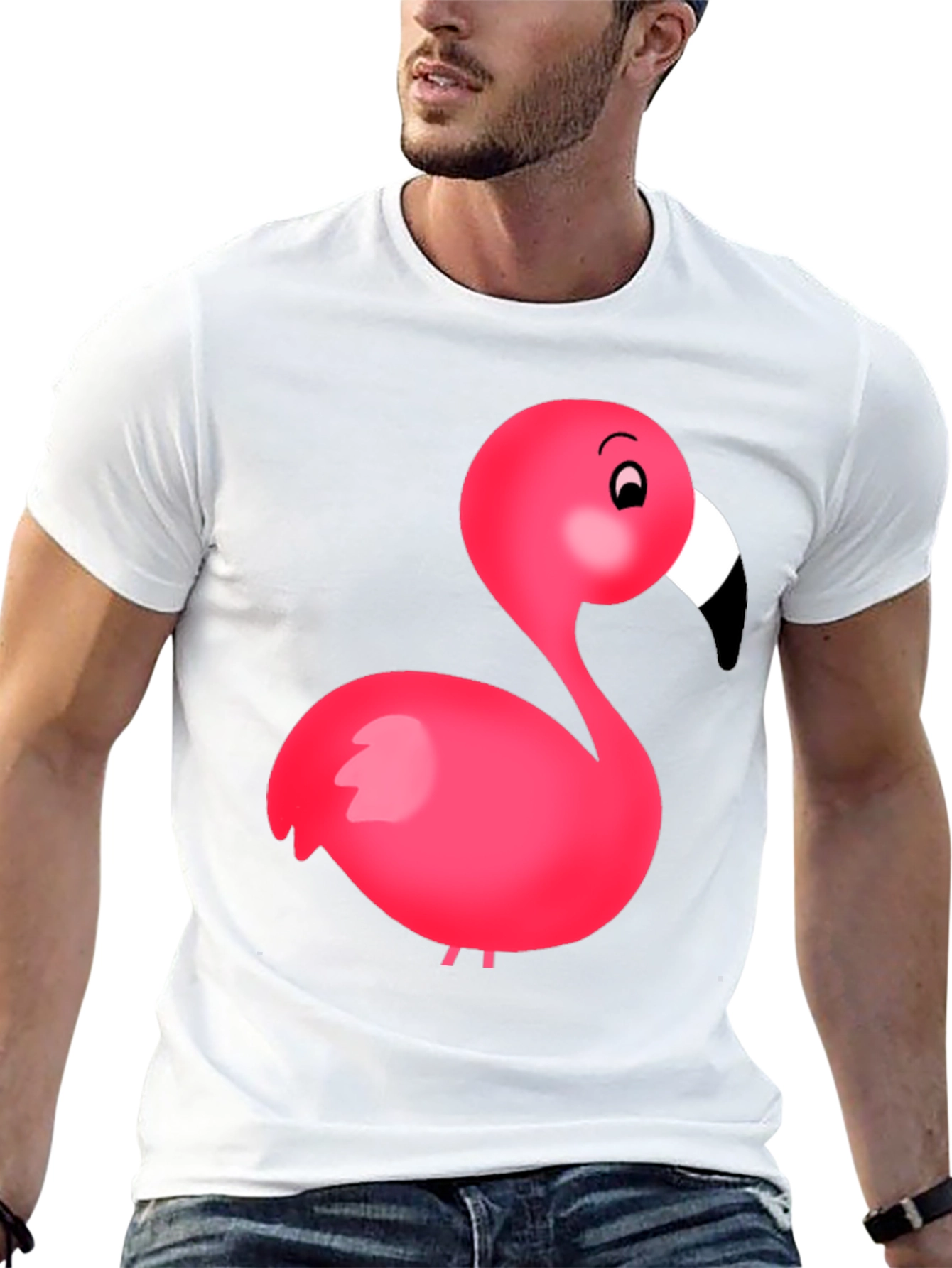 Flamingo Graphic Tee - Black Cotton Blend