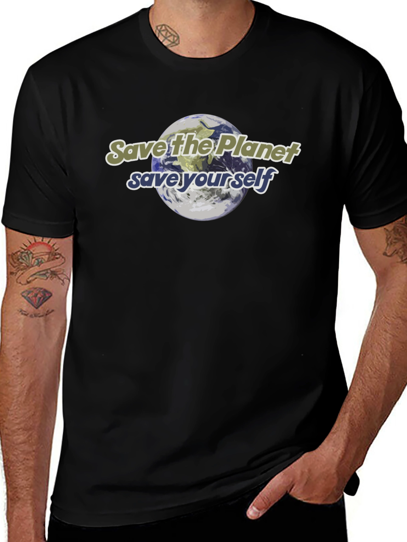 Eco-Friendly Save the Planet Graphic T-Shirt