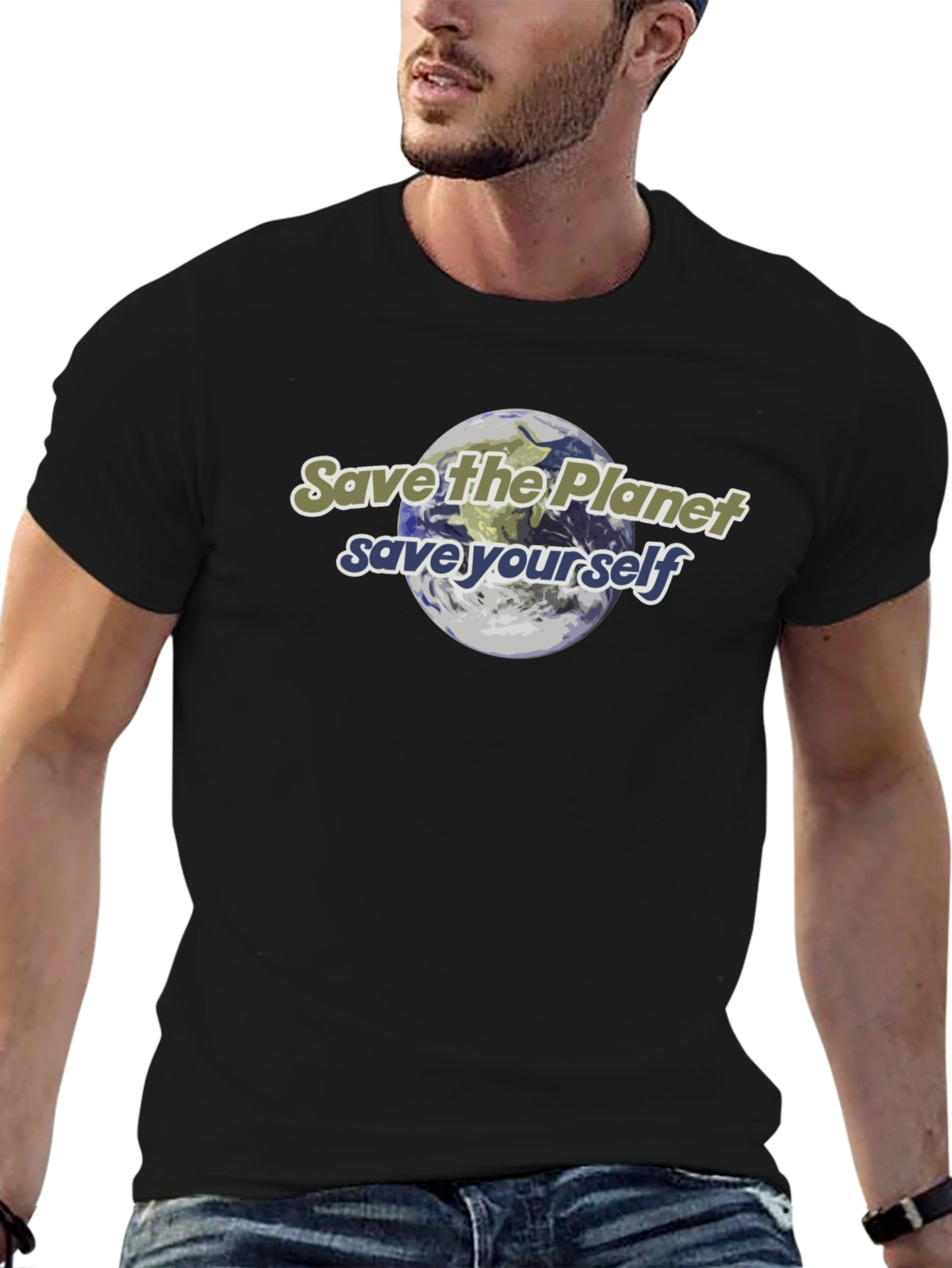 Eco-Friendly Save the Planet Graphic T-Shirt