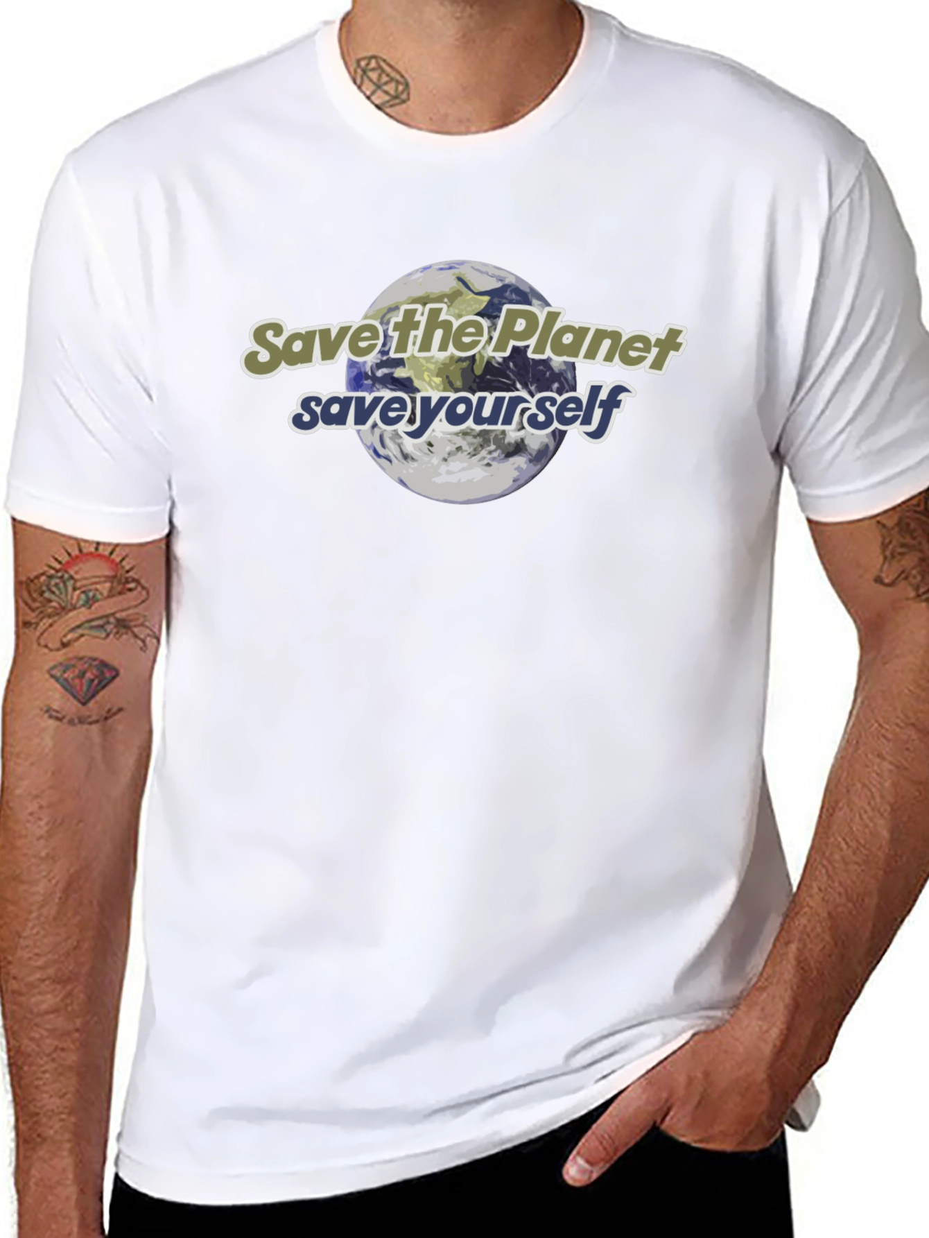 Eco-Friendly Save the Planet Graphic T-Shirt