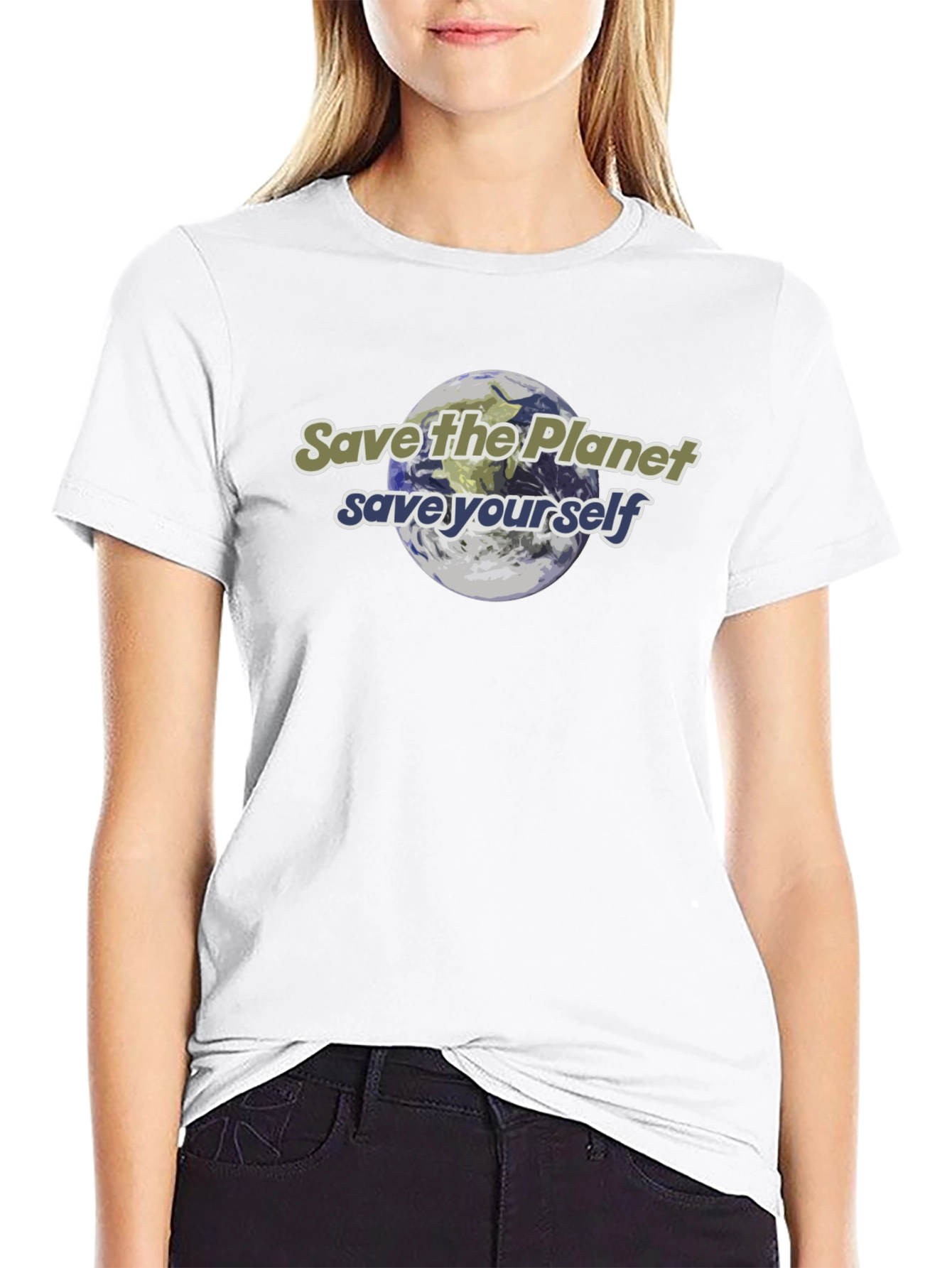Eco-Friendly Save the Planet Graphic T-Shirt