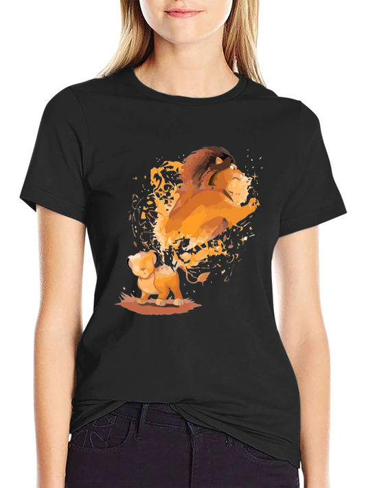 Lion King Simba and Mufasa Black T-Shirt
