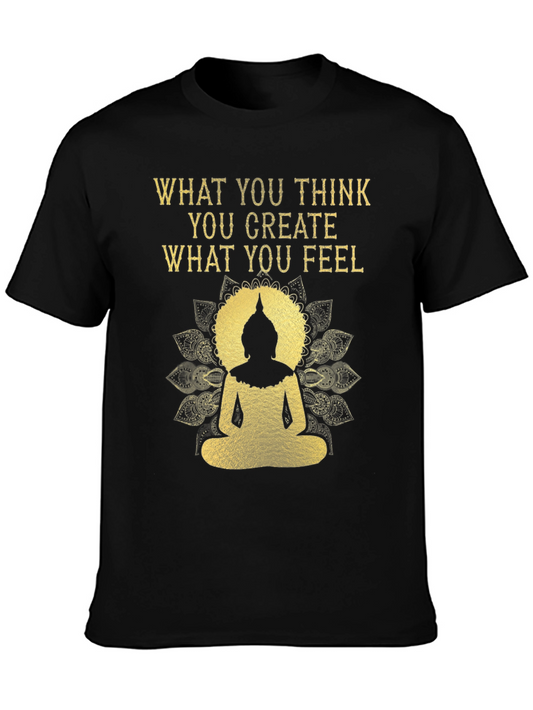 Inspirational Buddha Graphic Tee - Black