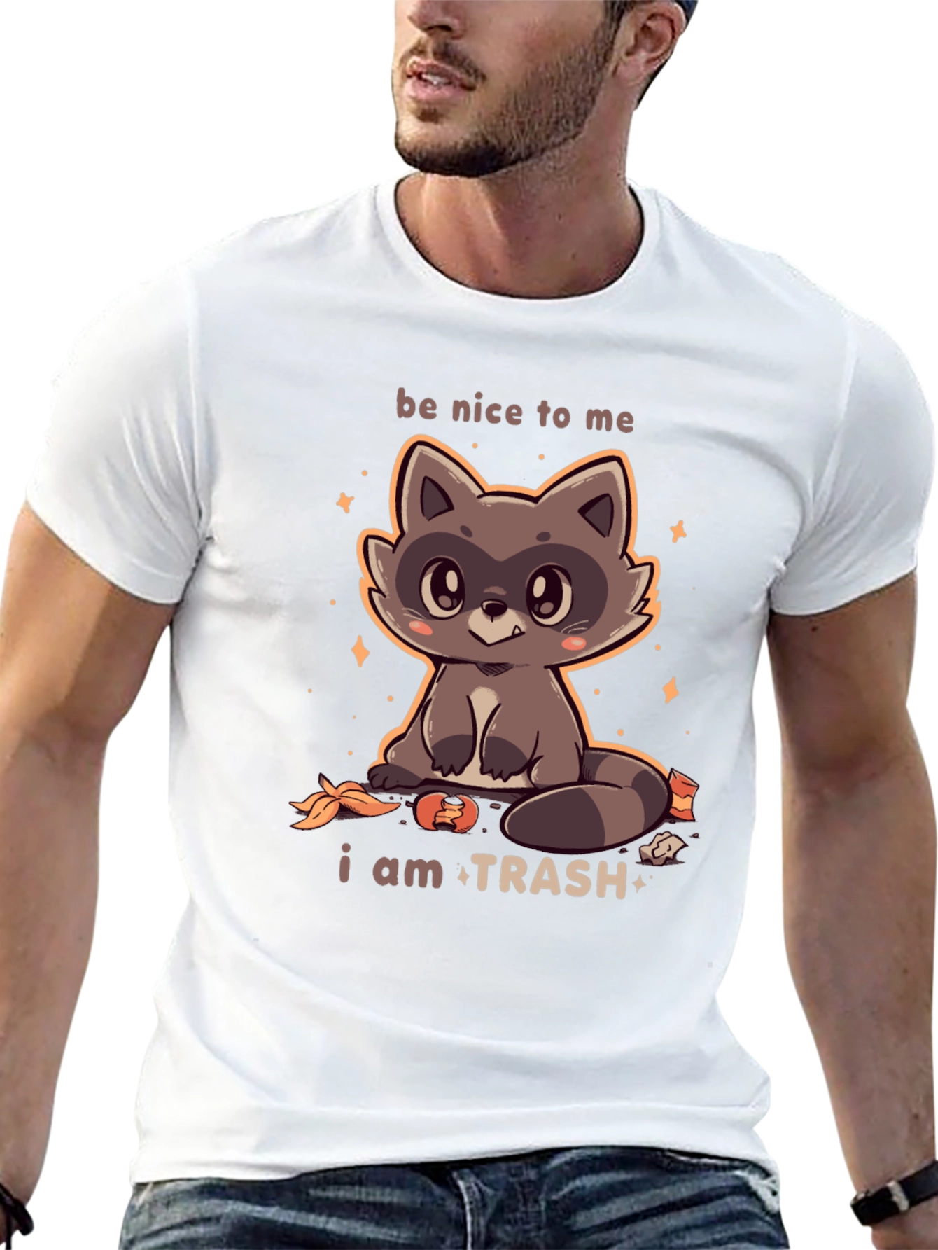 Cute Raccoon I Am Trash Graphic T-Shirt