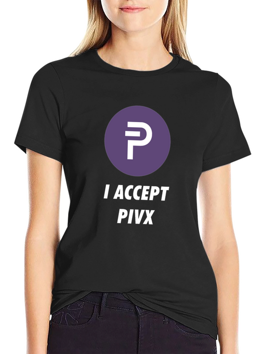 I Accept PIVX Black T-Shirt Crypto