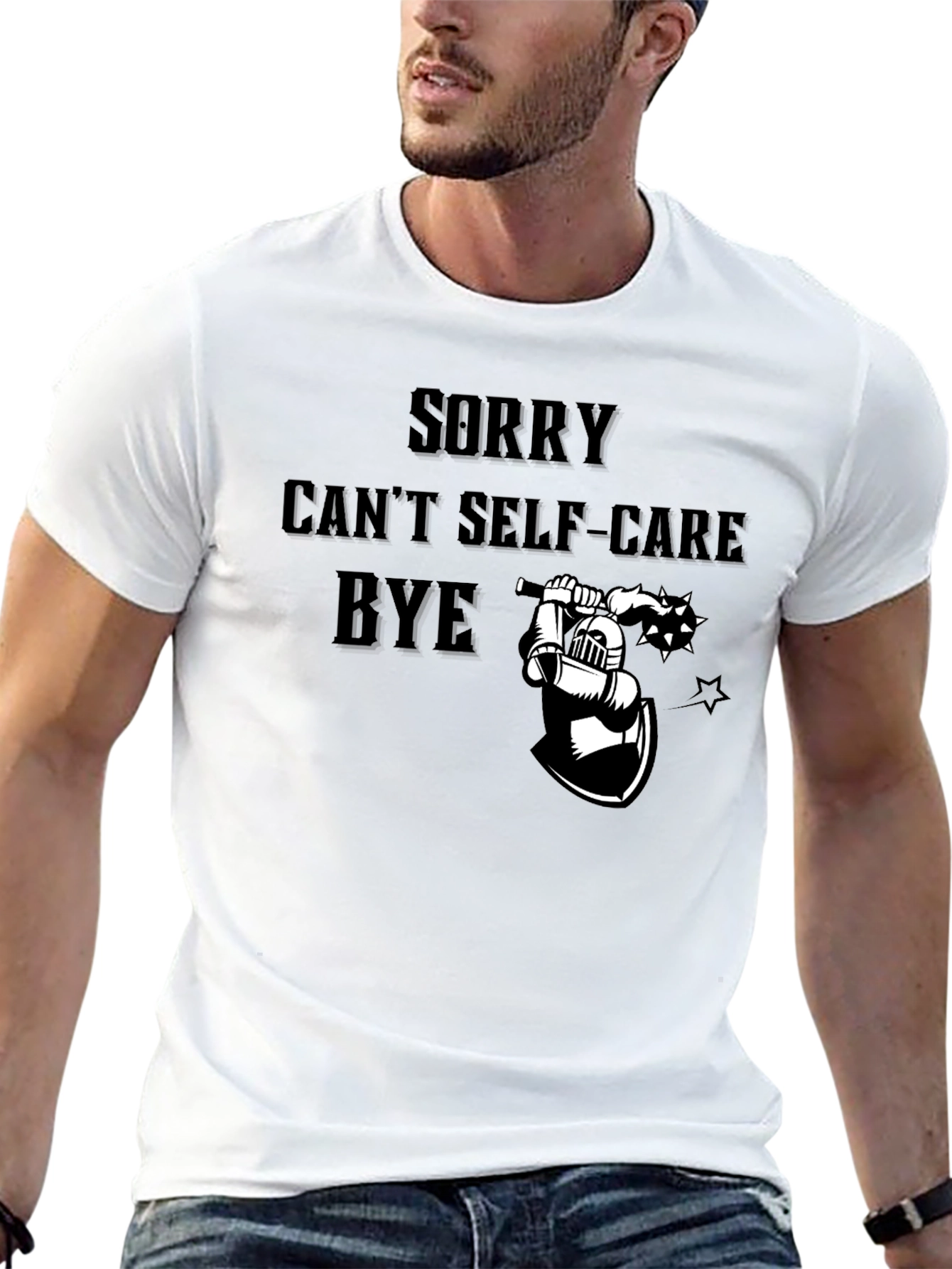 Sorry Cant Self-Care Bye Black Graphic Tee