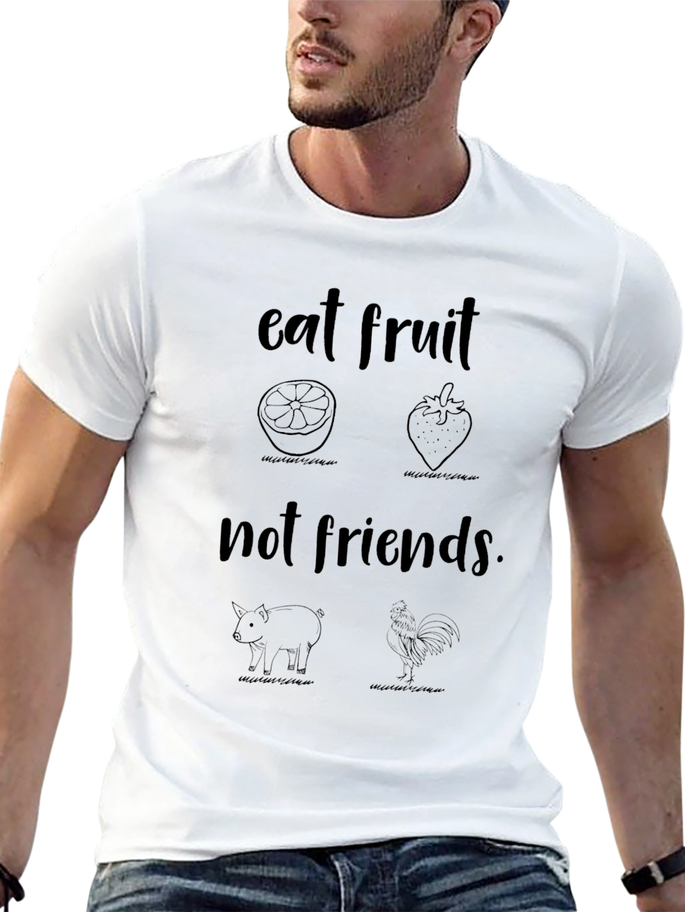 Eat Fruit Not Friends Vegan Graphic Tee