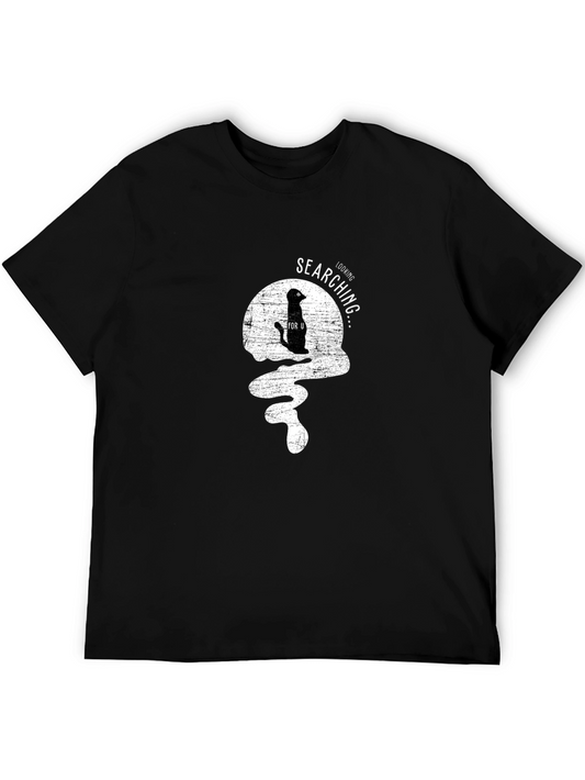 Searching Meerkat Graphic T-Shirt - Black Cotton