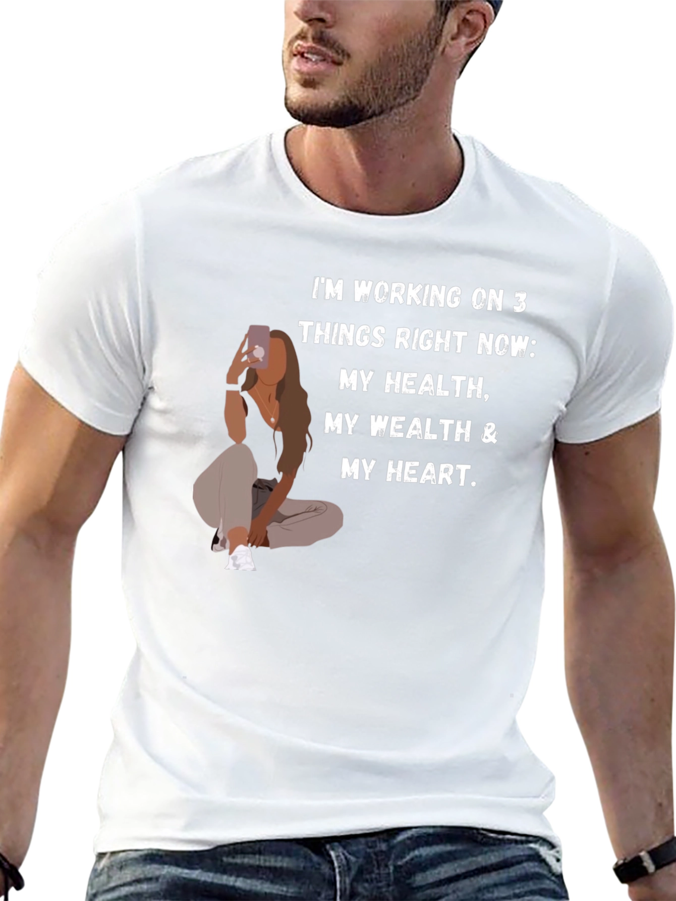 Motivational Health Wealth Heart T-Shirt