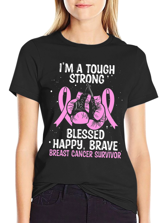 Breast Cancer Survivor Tough Strong T-Shirt