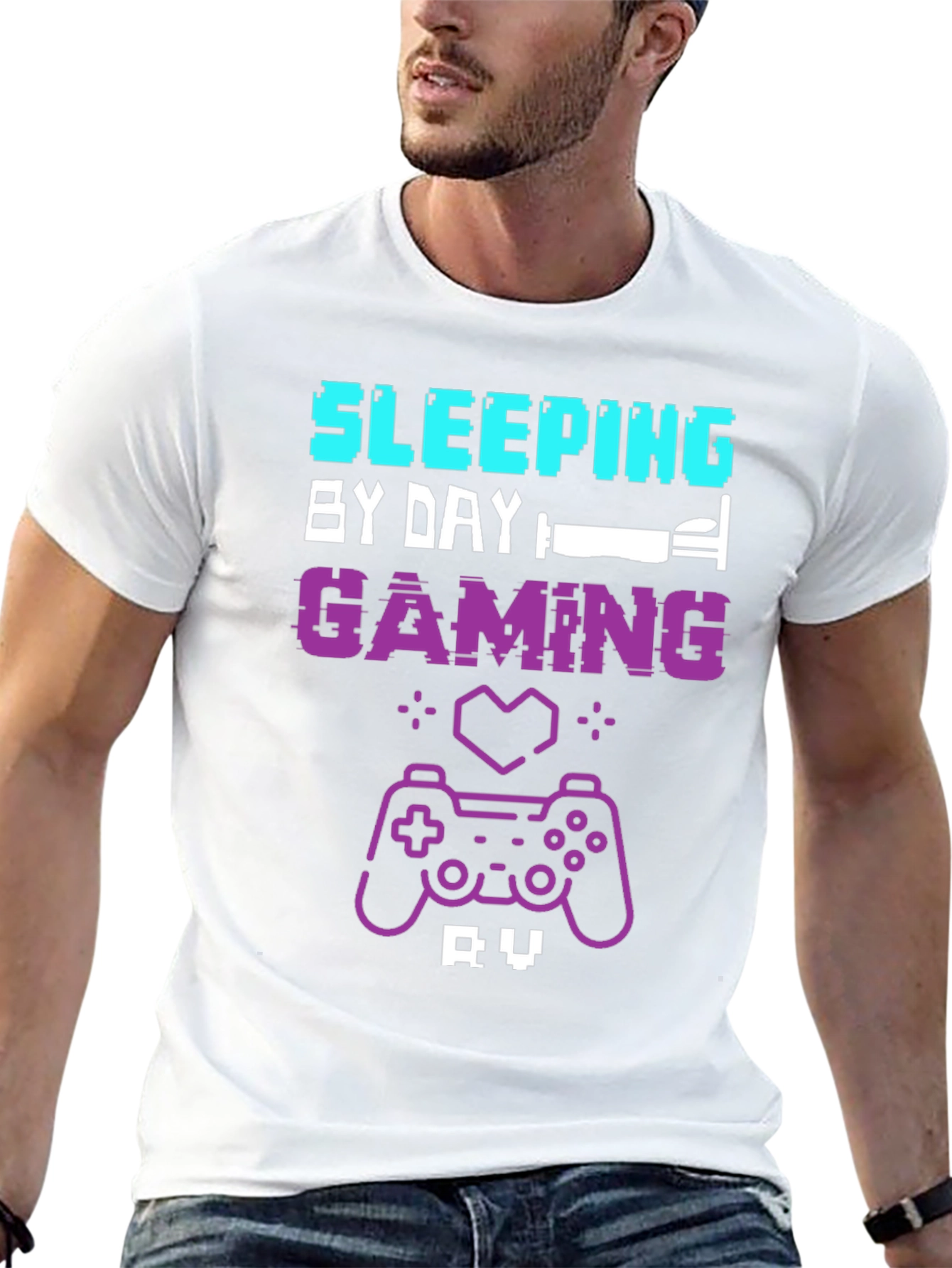 Gamer T-Shirt: Sleeping by Day Gaming by Night