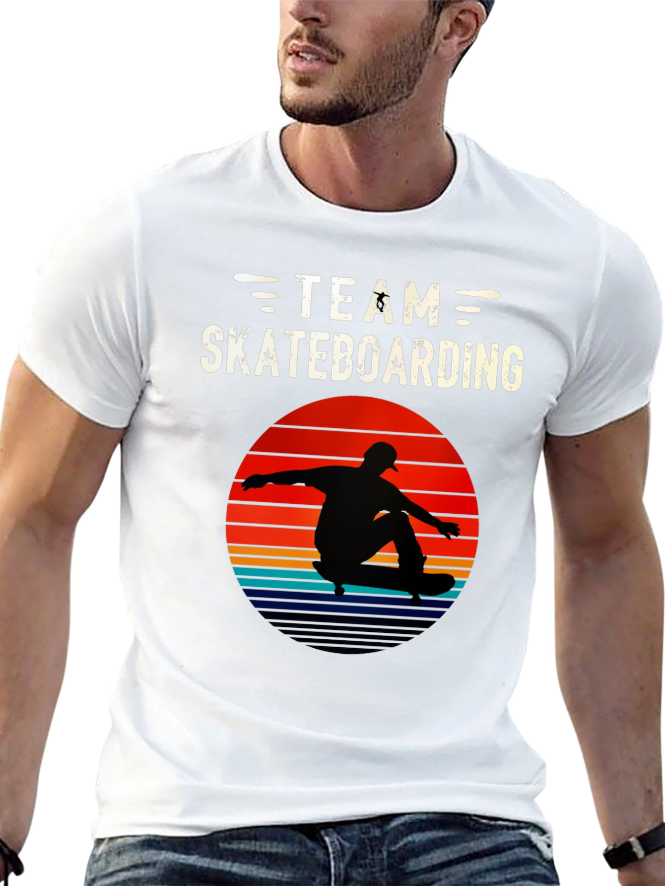 Team Skateboarding Graphic Tee - Retro Style