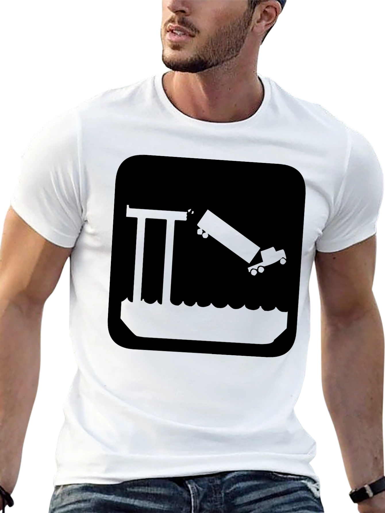 Truck into Water T-Shirt - Humorous Graphic Tee