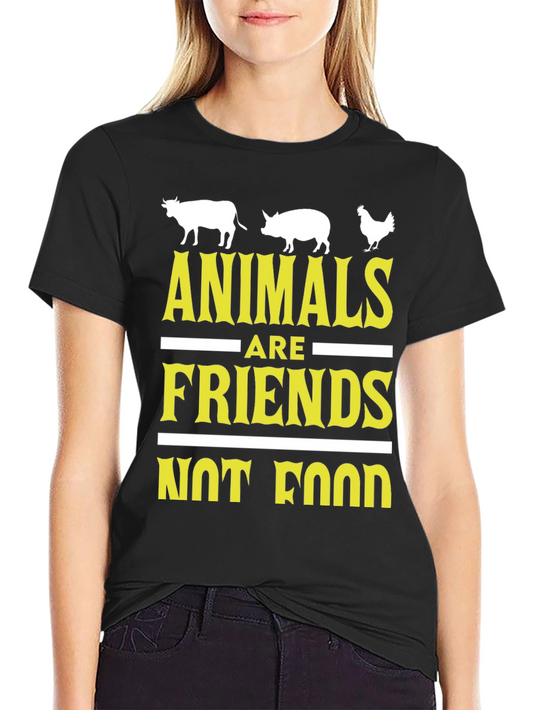 Vegan Slogan Tee: Animals Are Friends Not Food