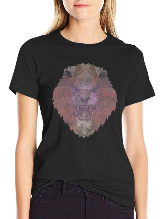 Lion Graphic Print Black Tee