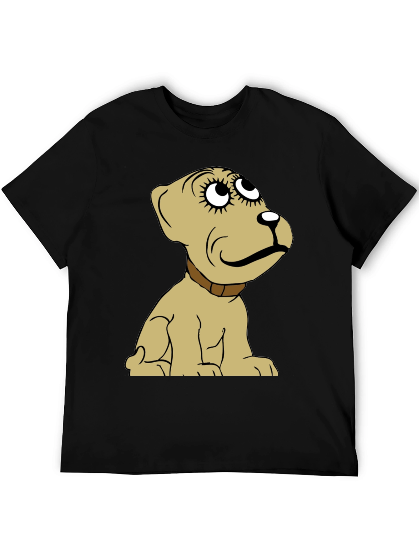 Cartoon Dog Graphic Tee - Unisex Black T-Shirt