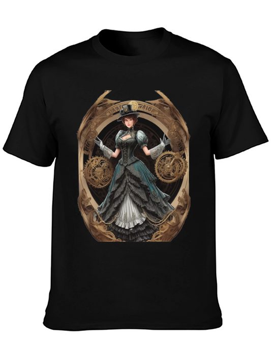Steampunk Lady Graphic Tee - Unique Design