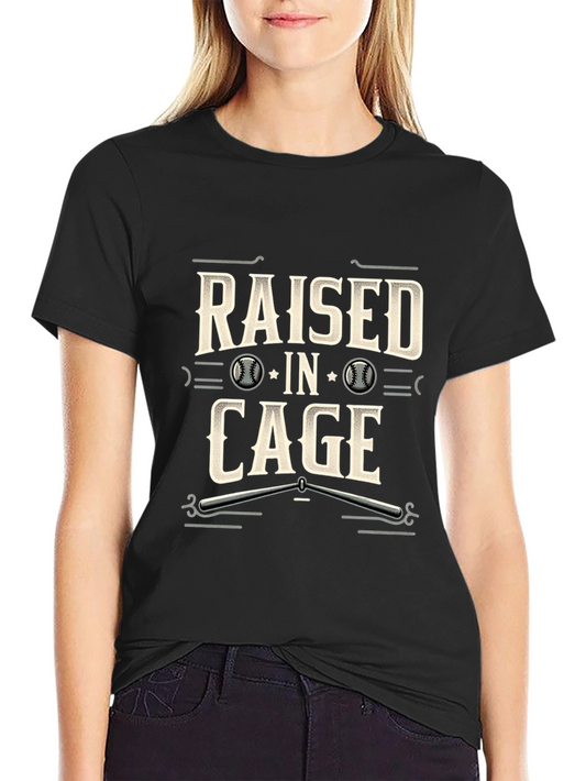 Raised in Cage Baseball T-Shirt