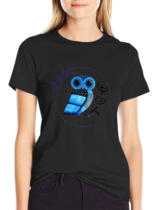 Owl Graphic Tee - Black Cotton Blend