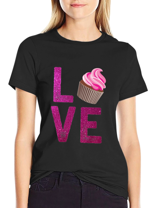 Love Cupcake Graphic Tee - Black