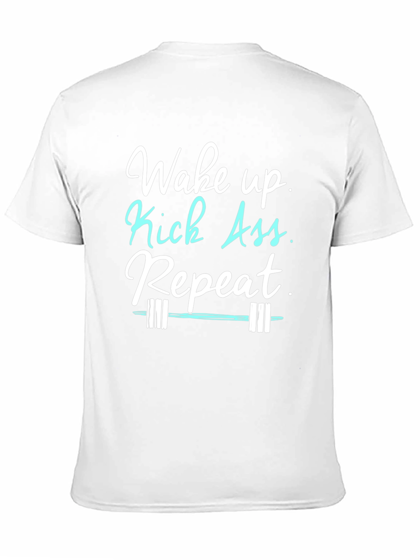 Wake Up Kick Ass Repeat Black Graphic Tee