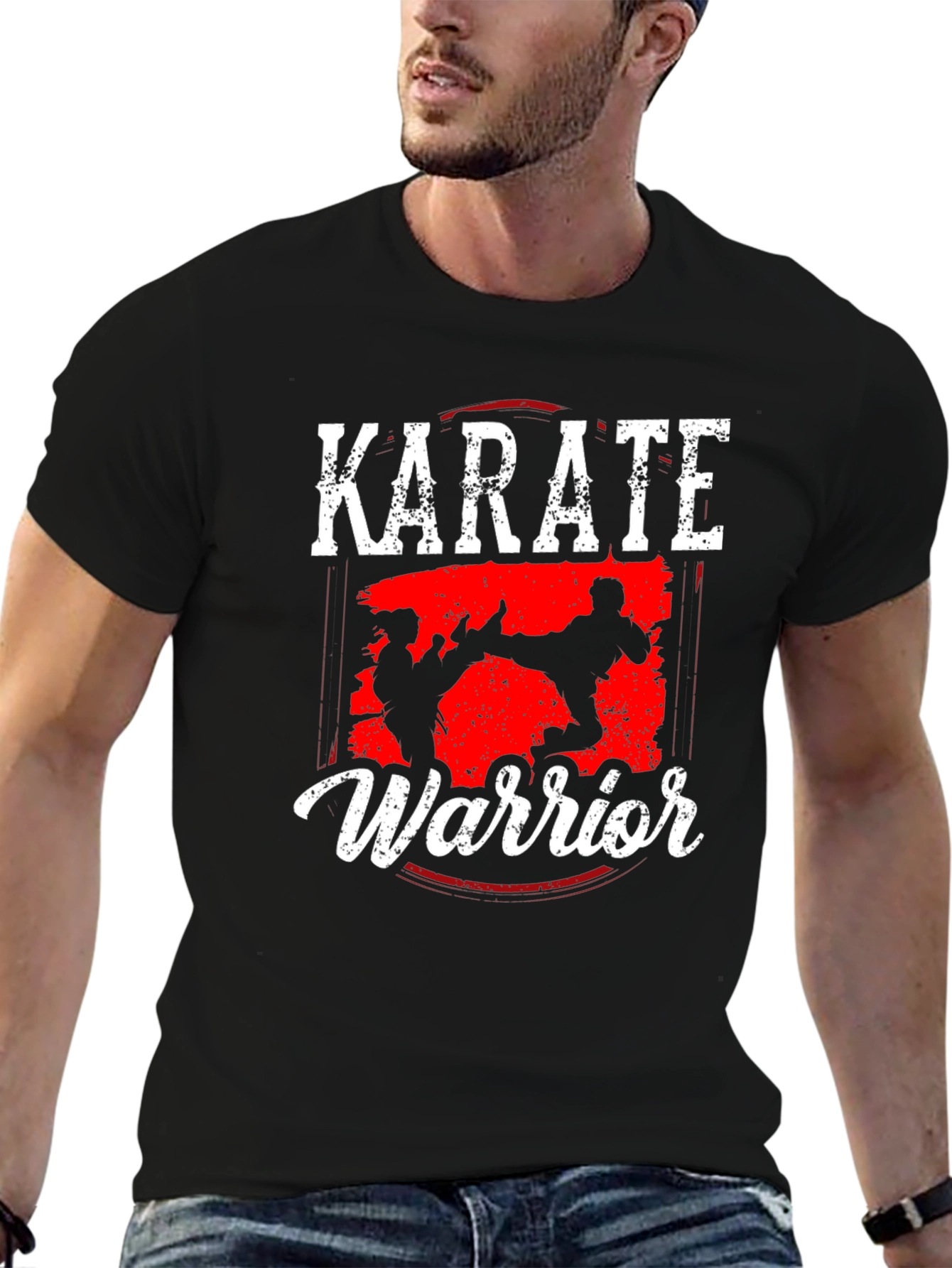 Karate Warrior Black Graphic T-Shirt