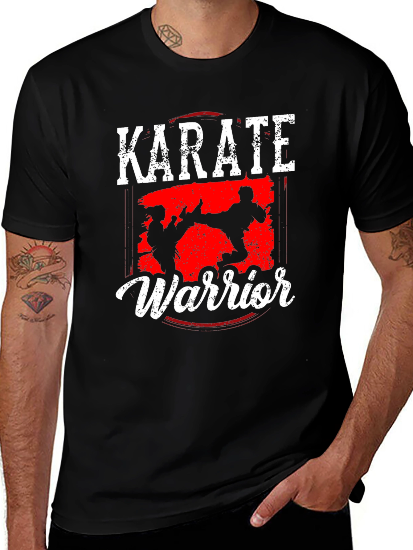 Karate Warrior Black Graphic T-Shirt