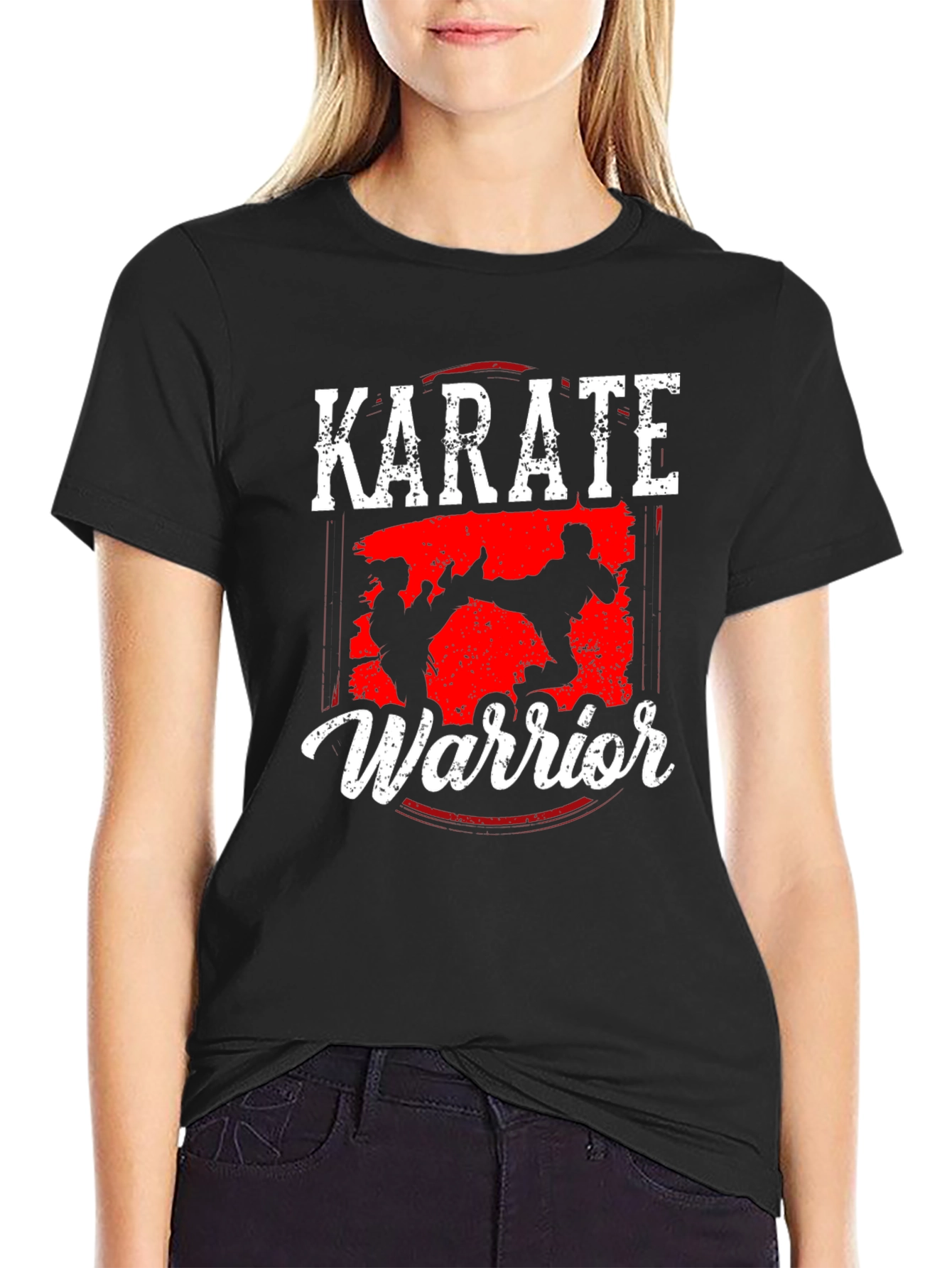 Karate Warrior Black Graphic T-Shirt