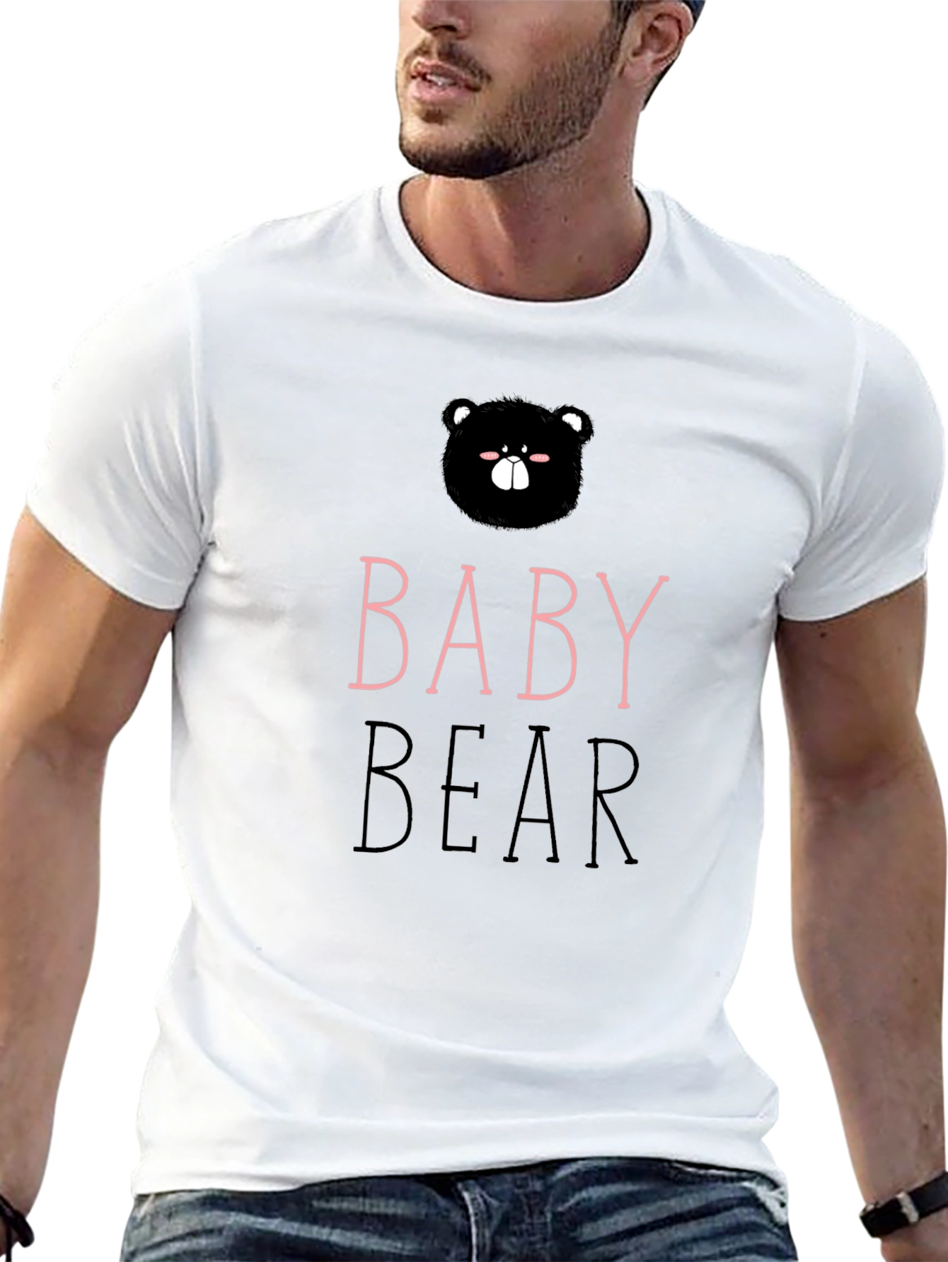 Baby Bear Graphic Tee - Cute Black Shirt