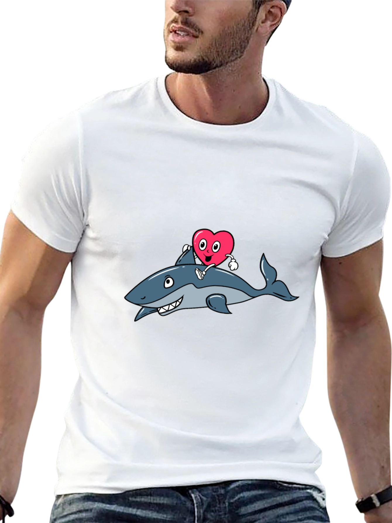 Shark Heart Valentines Day T-Shirt