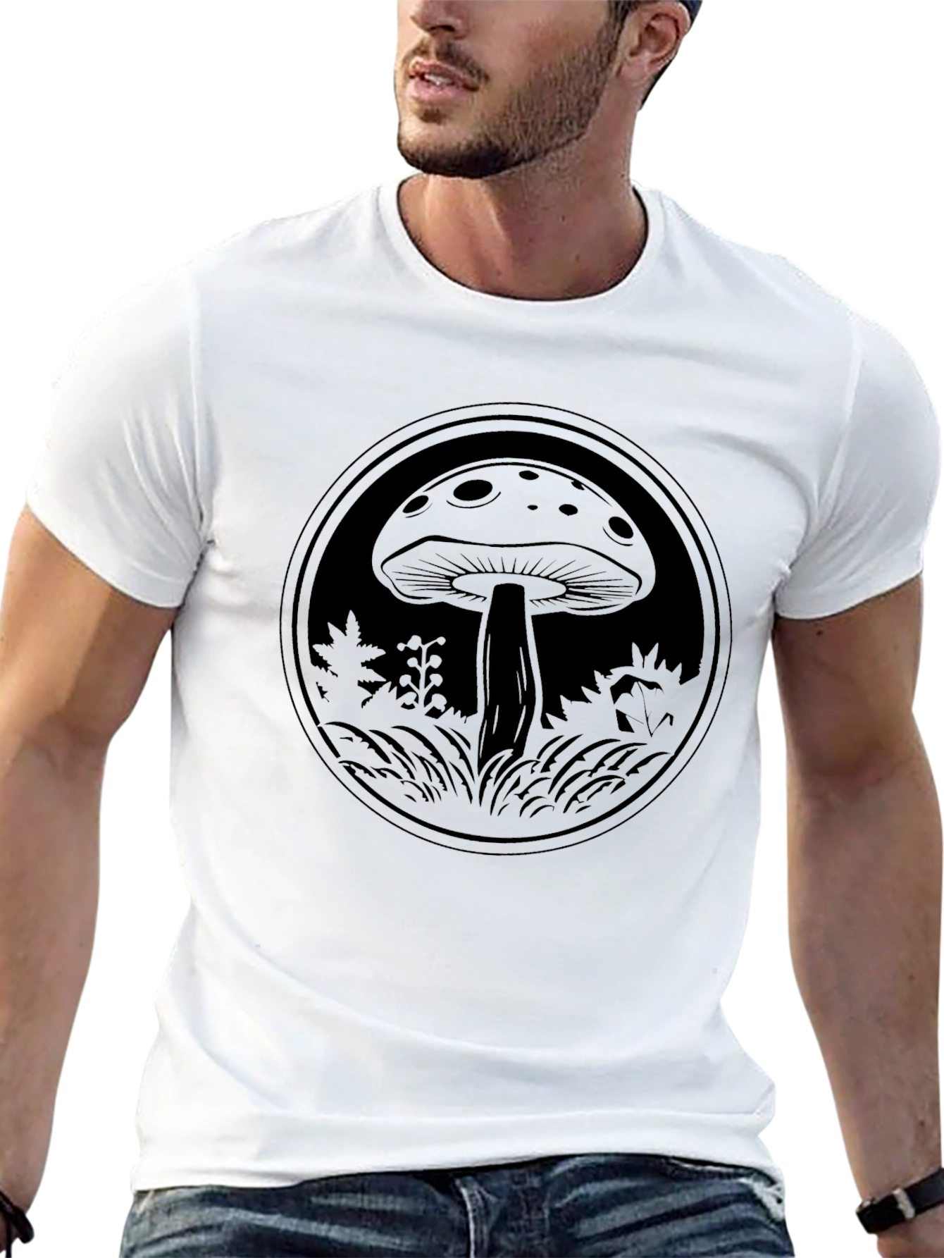 Mushroom Graphic Tee - Dark Circle Design