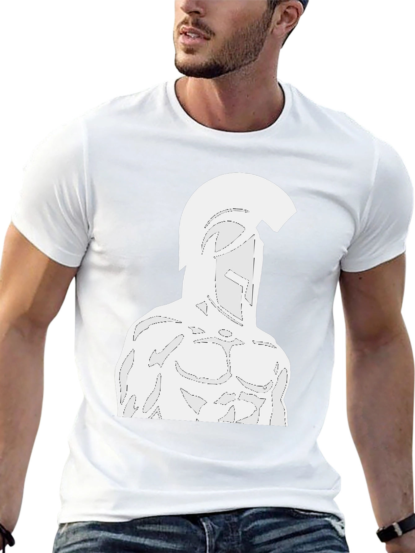 Spartan Warrior Graphic T-Shirt - Black