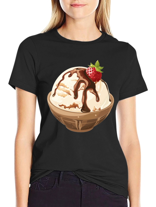 Ice Cream Bowl Graphic Tee - Dessert Lovers T-Shirt